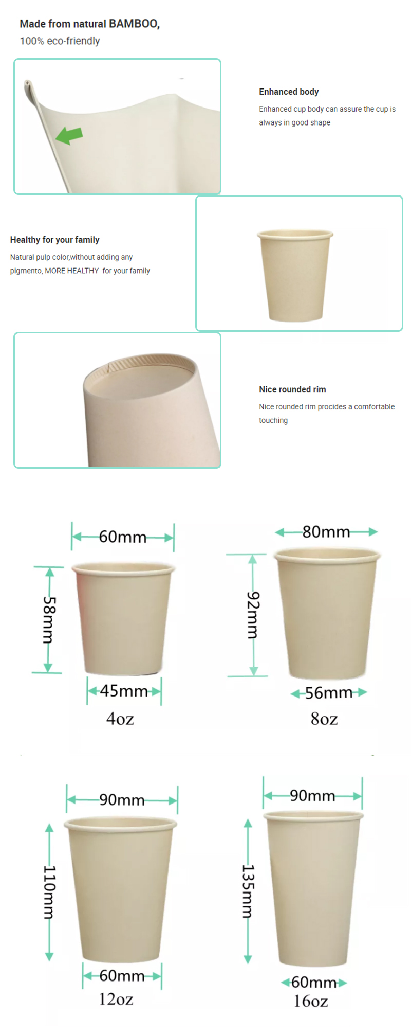 Bamboo paper cups manufacturer China